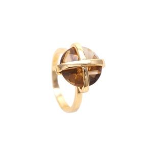 🔅Smokey Quartz Gold Overlay Ring Sz 7🔅